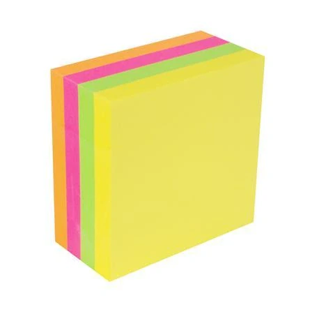 VICTORIA Samolepiaci bloček, 75x75 mm, 400 listov, neónový