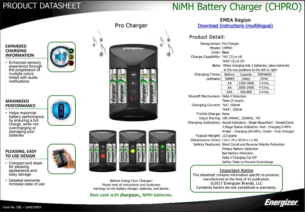 Energizer Pro Charger + 4ks R6/AA 2000 mAh