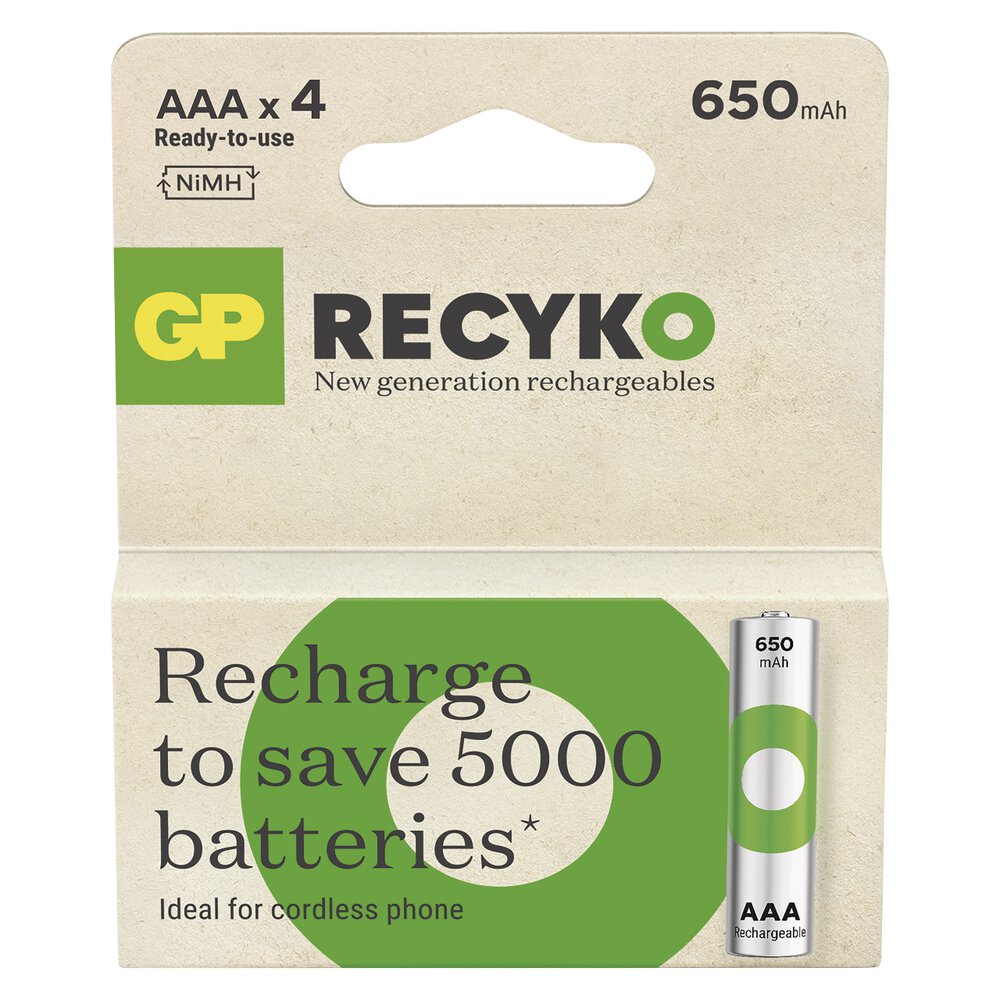 GP ReCyko 650mAh R03/AAA - 4ks