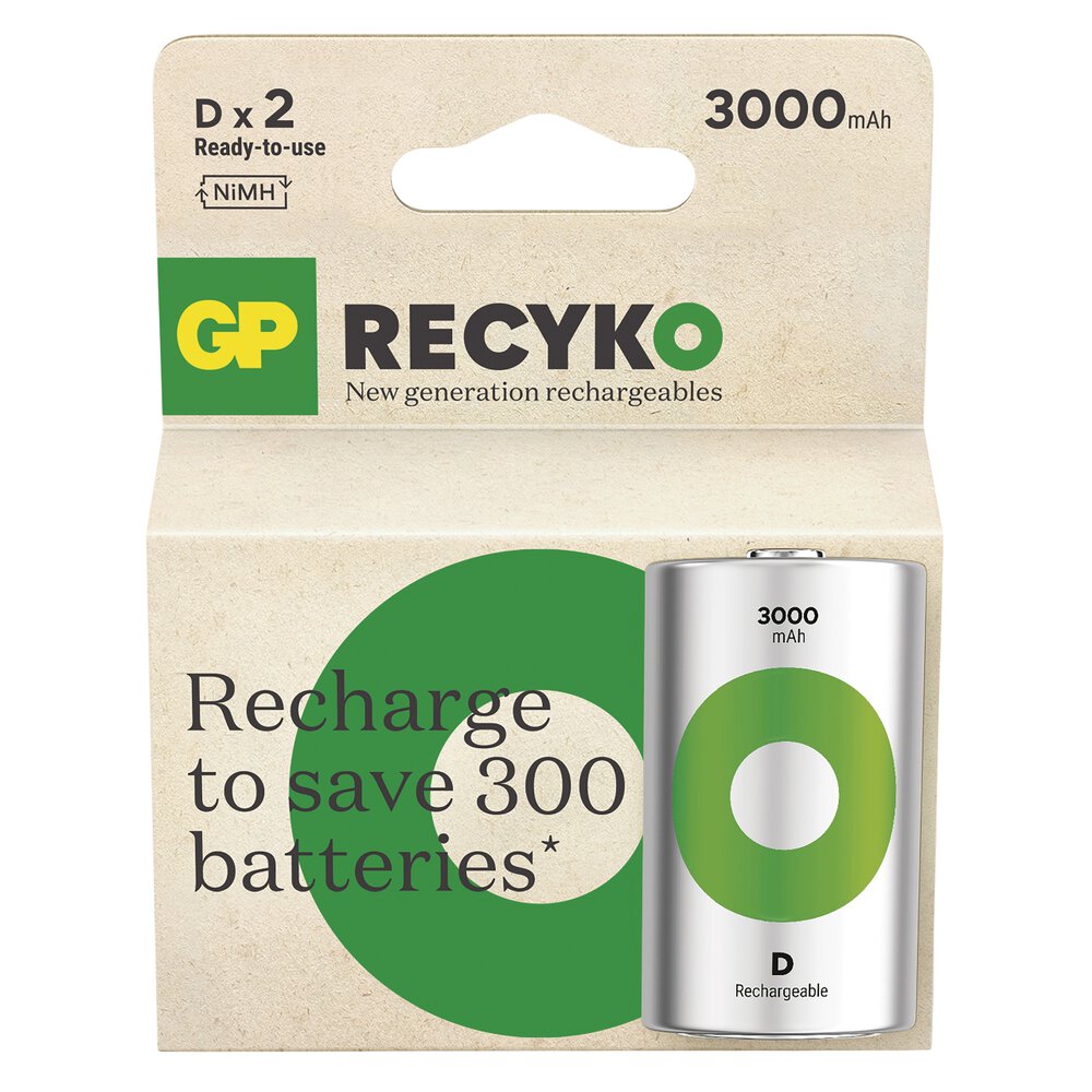 GP ReCyko R20/D 3000mAh - 2ks