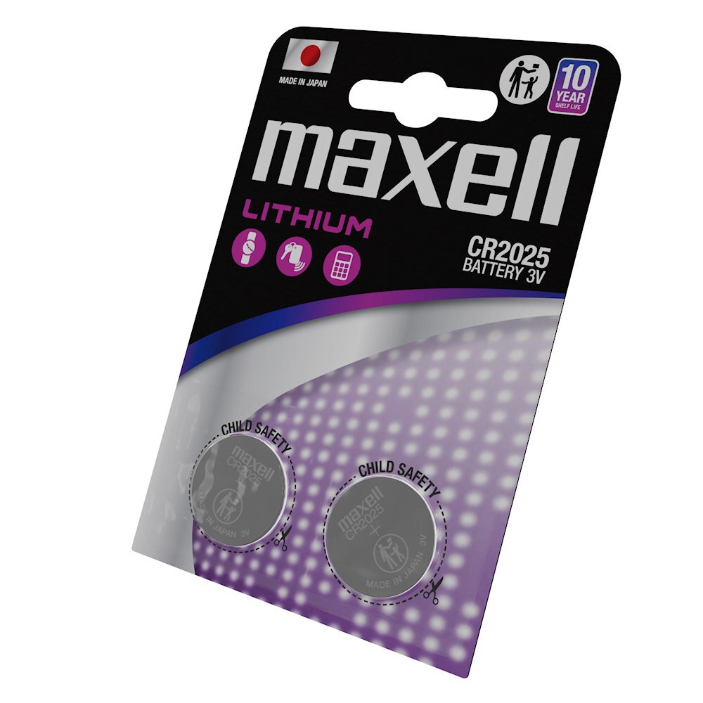Maxell CR2025 Lithium Battery - 2ks