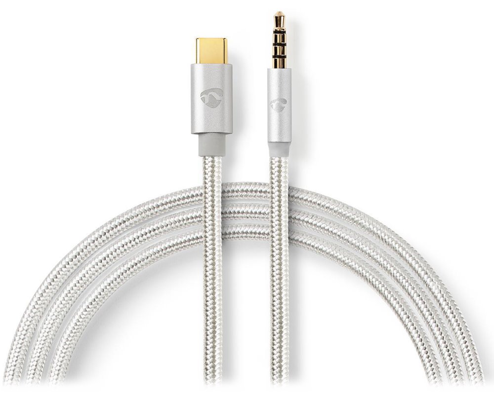 NEDIS PROFIGOLD USB-C/USB 2.0 adaptér/ USB-C zástrčka - 3,5 jack mm zástrčka/ nylon 1m