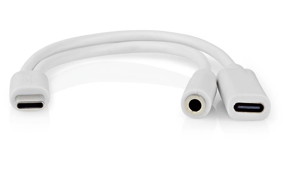 NEDIS USB-C adaptér/ USB-C zástrčka - USB-C zásuvka / 3,5 mm jack zásuvka 10 cm