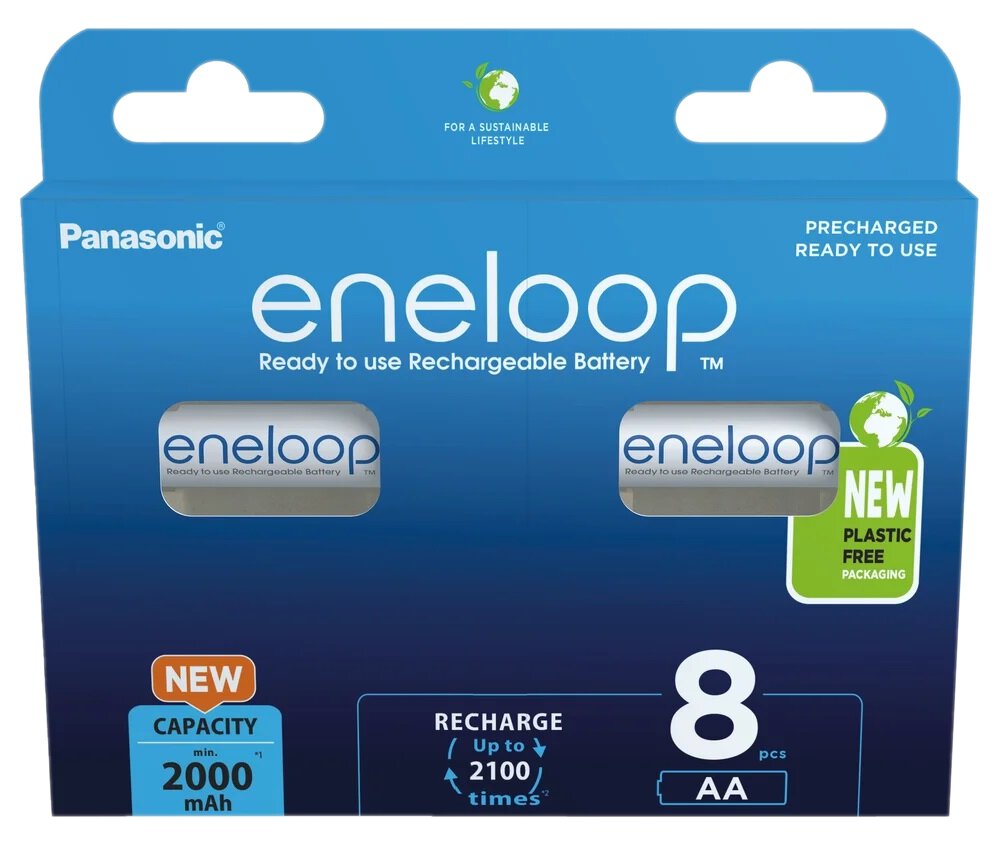 Panasonic Eneloop AA/R6 NiMH 2000 mAh (BK-3MCDE/8BE) - 8ks