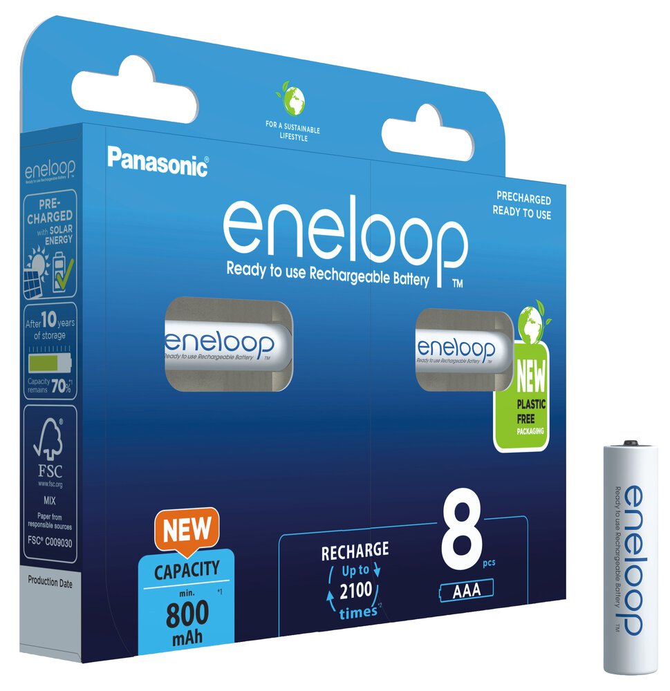 Panasonic Eneloop NiMH R03/AAA 800mAh (BK-4MCDE/8BE) - 8ks
