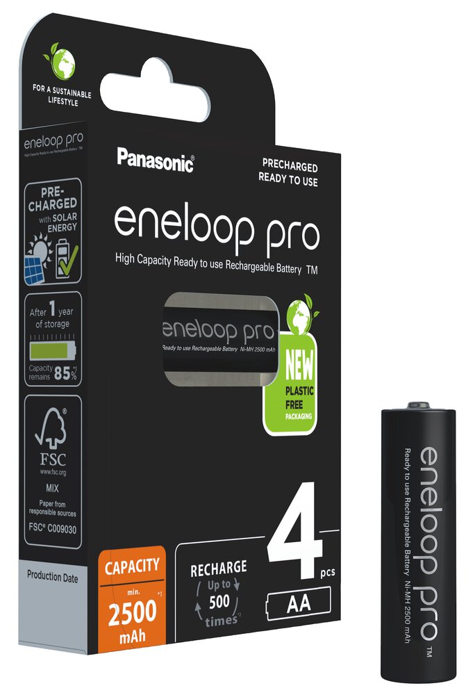 Panasonic Eneloop Pro AA/R6 2500mAh (BK-3HCDE/4BE) - 4ks