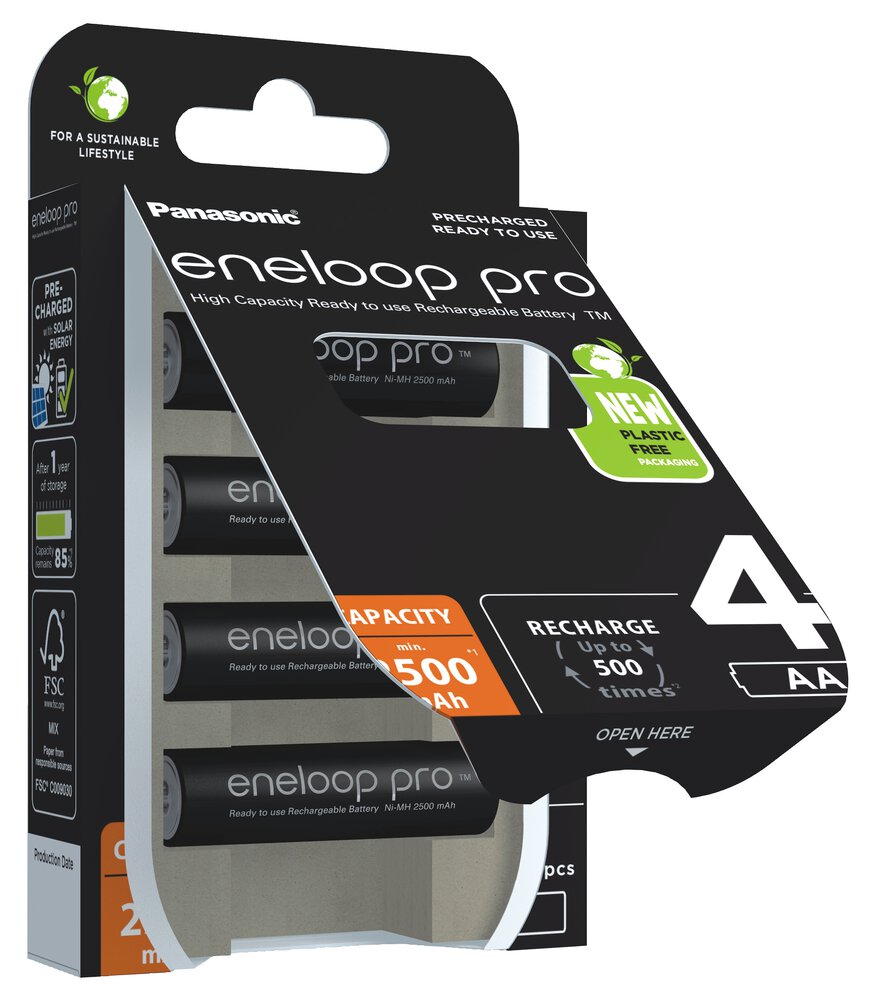 Panasonic Eneloop Pro AA/R6 2500mAh (BK-3HCDE/4BE) - 4ks
