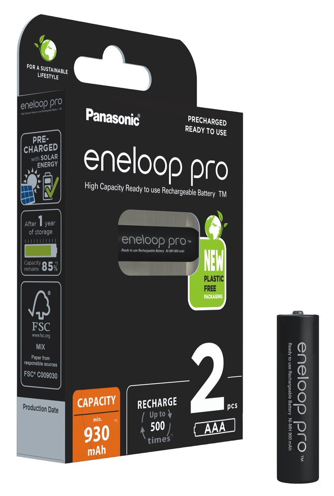 Panasonic Eneloop PRO R03/AAA 930mAh (BK-4HCDE/2BE) - 2ks