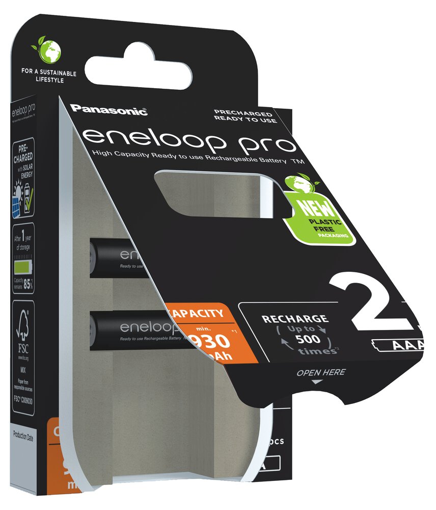 Panasonic Eneloop PRO R03/AAA 930mAh (BK-4HCDE/2BE) - 2ks