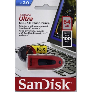 SanDisk Ultra 64GB USB 3.0/USB-A/Červená