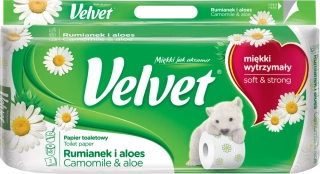 VELVET toaletný papier harmanček 8ks/3vr