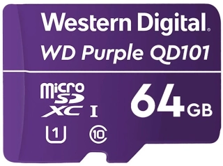 WESTERN DIGITAL PURPLE 64GB MicroSDXC QD101 / WDD064G1P0C / CL10 / U1