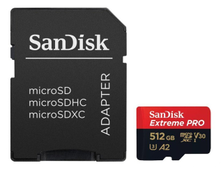 SanDisk Extreme PRO micro SDXC 512GB/UHS-I U3 / Class 10/+ Adaptér (SDSQXCD-512G-GN6MA)