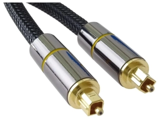 PremiumCord optický kábel Toslink M/M, prepojovací 1,0m, Gold-metal design + Nylon čierny / kjtos7-1