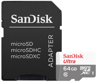 SanDisk Ultra micro SDXC 64GB UHS-I U1 / Class 10 + Adaptér / SDSQUNR-064G-GN3MA