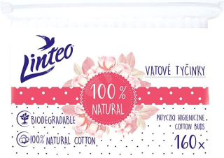 LINTEO vatové tyčinky papierové zip 160ks