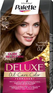 PALETTE DELUXE farba na vlasy 555 Žiarivo hnedá