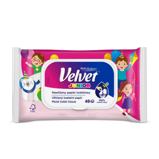 VELVET Vlhčený toaletný papier Junior 48ks