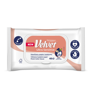 VELVET vlhčený toaletný papier Ultra Sensitive 48ks