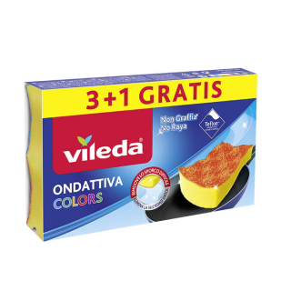 VILEDA špongia stredná PUR Active Colors 3+1ks