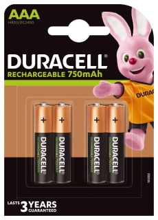 Duracell Recharge R03/AAA 750 mAh - 4ks
