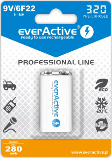 everActive professional line 6F22/9V Ni-MH 320 mAh