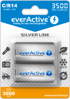 everActive silver line R14/C Ni-MH 3500 mAh - 2ks