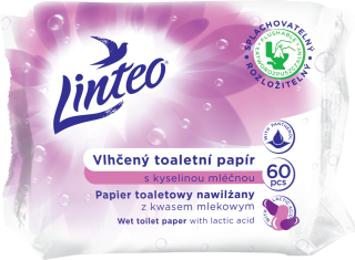 LINTEO toaletný papier vlhčený kyselina mliečna 60ks