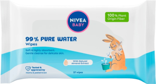 NIVEA BABY vlhčené obrúsky 57ks Pure Water