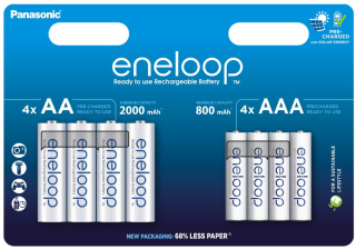 Panasonic Eneloop 4 x R6/AA 2000 mAh+ 4 x R03/AAA 800mAh BK-KJMCDE44E