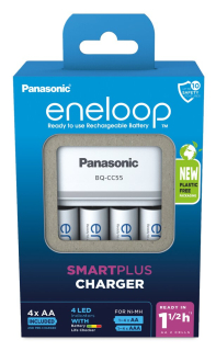 Panasonic Eneloop BQ-CC55 + 4 x R6/AA Eneloop 2000mAh BK-3MCDE
